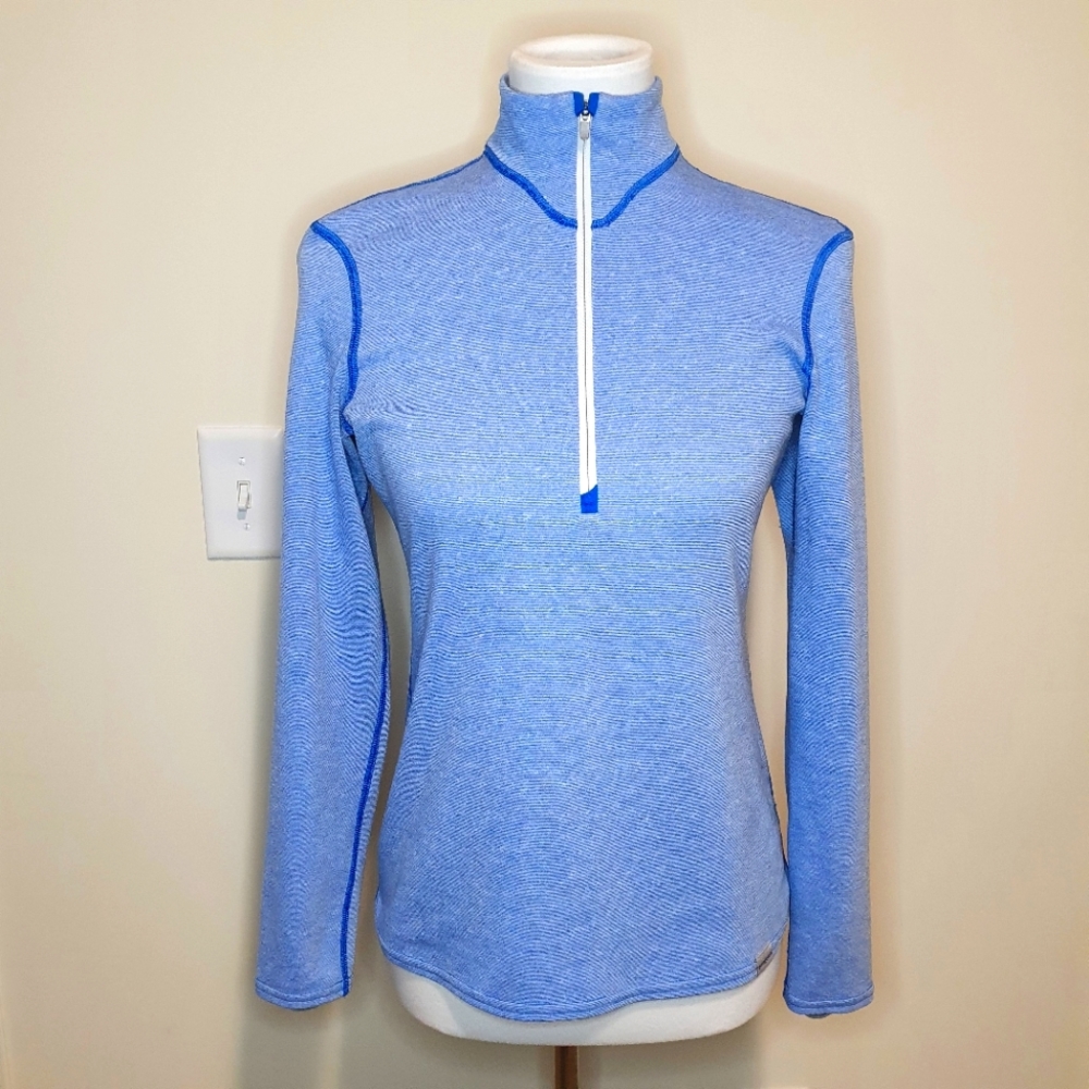 Patagonia Wm's Capilene-3 Midweight Zip Neck (Andes Blue/ Birch White) size S